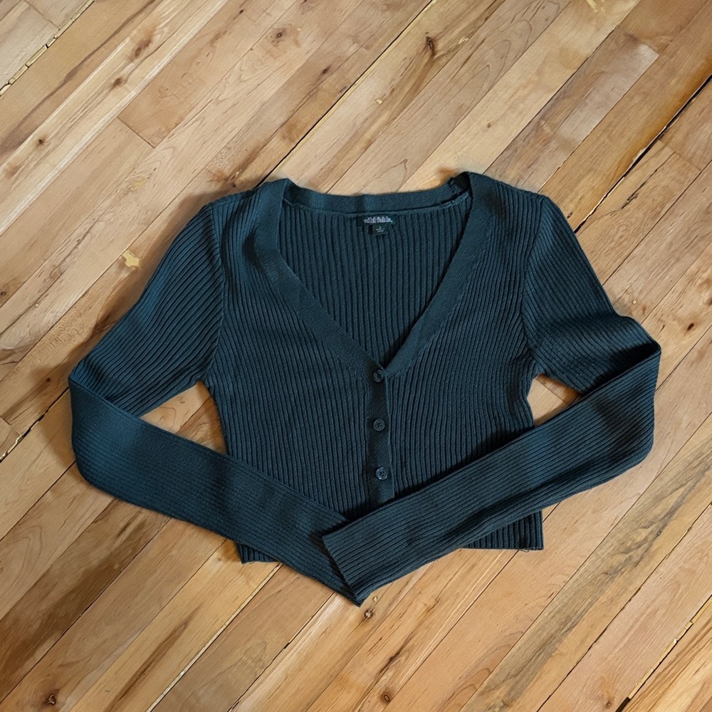 Wild Fable green Ribbed Sweater